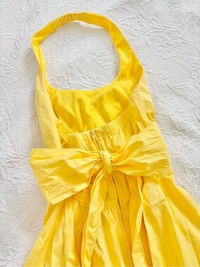 Yellow Halter Dress for Summer Party Dress